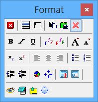 SuperMemo: Format toolbar for modifying text and component attributes of your elements